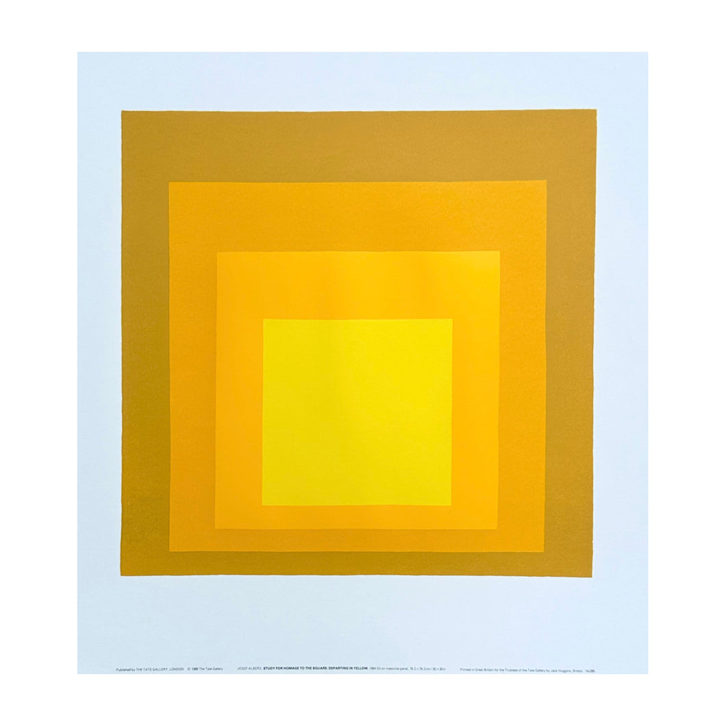 ALBERS JOSEF, Study for homage to the Square departing in yellow, 1968